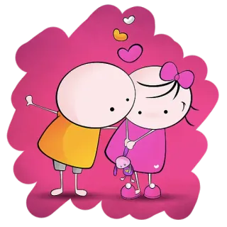 😘 kartun, cinta, pasangan, imut, romantis, manis telegram sticker