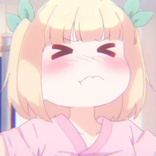 🌿 anime, cute, cartoon, girl, character, blush, kawaii whatsapp sticker