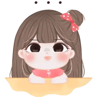 🎀 cute, girl, cartoon, illustration, sticker telegram sticker