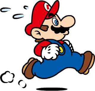 🏃‍♂️ Mario Videospiel, Nintendo, Super Mario, Figur, Cartoon telegram sticker