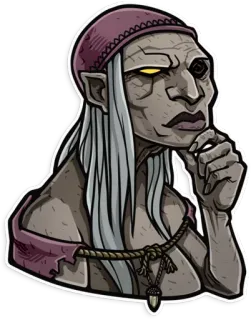 🤔 sorcière, fantaisie, vieille femme, personnage, autocollant telegram sticker