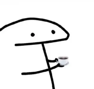 🌟 orang lidi, kopi, sederhana, minimalis telegram sticker