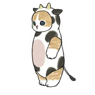 🐄 gato, vaca, animal, lindo, disfraz, mascota whatsapp sticker