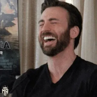 🛡 Chris Evans actor, laughing, man, celebrity, happy telegram sticker