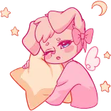 🌙 Desenho animado, Anime, Fofo, Kawaii, Sonolento, Estrela, Anjo, Rosa telegram sticker