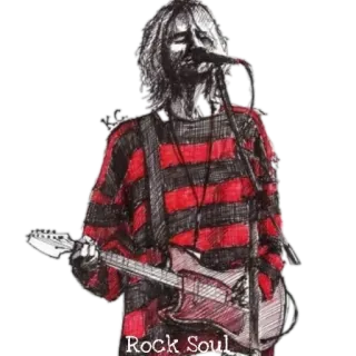 🤟 Kurt Cobain Rock Soul musica, rock, chitarra, cantante, band, musicista telegram sticker