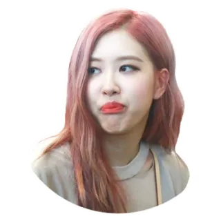 🥴 Rose kpop, cantante, persona, cara, peinado, celebridad whatsapp sticker