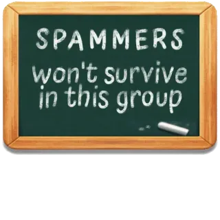🔫 SPAMMERS won't survive in this group Spam, Grupa, Ostrzeżenie, Wiadomość telegram sticker