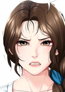 😠 女人, 脸, 棕色头发, 嘟嘴, 生气 telegram sticker