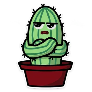 😒 kaktus, roślina, zrzędliwy, roślina doniczkowa, kreskówka, zielony telegram sticker