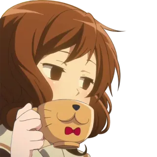 🙄 anime, girl, cute, coffee, kawaii, cartoon telegram sticker