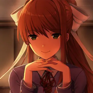 ☺️ Monika Doki Doki Literature Club! anime, monika, doki doki, literature, club, game telegram sticker