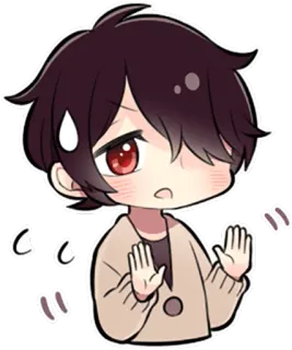 😥 anime, chibi, assustado, menino, fofo telegram sticker