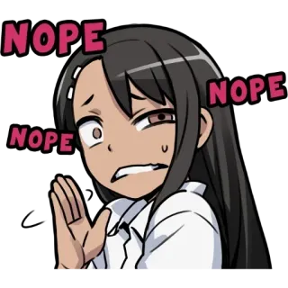 🙅‍♀️ Nagatoro Don't Toy with Me, Miss Nagatoro NOPE Аниме, Нагаторо, Неа, Реакция, Стикер, Манга telegram sticker