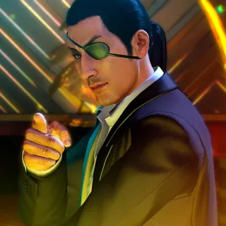✌️ Goro Majima Yakuza Anime, Videogioco, Punto, Benda sull'occhio, Completo telegram sticker
