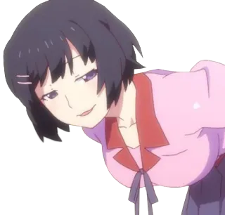 😏 Hitagi Senjougahara Bakemonogatari อนิเมะ, ตัวละคร, โมโนกาตาริ, เซ็นโจกาฮาระ, ฮิตากิ, น่ารัก, ผู้หญิง whatsapp sticker