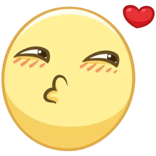 😘 이모티콘, 키스, 하트, 사랑, 얼굴, 노란색 telegram sticker