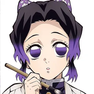 🌟 Shinobu Kocho Demon Slayer 动漫, 鬼灭之刃, 蝴蝶忍, 卡通, 漫画, 角色, 紫色, 动漫人物 telegram sticker