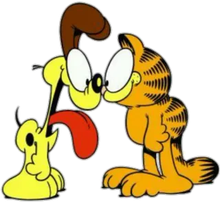 😃 Garfield desenho animado, gato, cachorro, Garfield, Odie, engraçado telegram sticker
