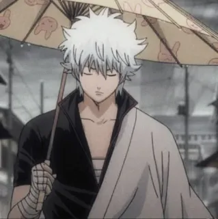 🧊 Gintoki Sakata Gintama Anime, Gintama, Gintoki, Sakata Gintoki, Samouraï, Parapluie telegram sticker