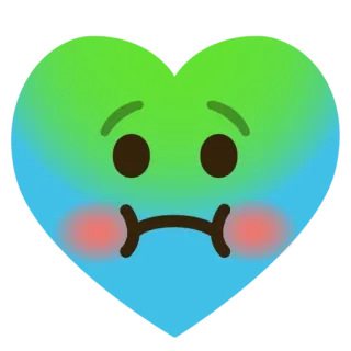 🌟 heart, emoji, blue, green, sad, upset telegram sticker