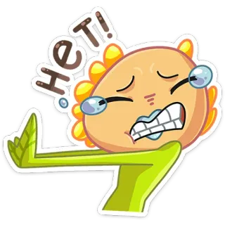 👎 Нет! nein, negativ, ablehnung, zustimmung, russisch, cartoon, figur whatsapp sticker