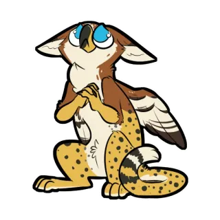 😇 gryphon, furry, animal, fantasy, monster, cute, hybrid telegram sticker