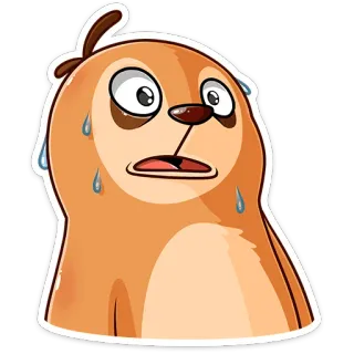 😬 kukang, kartun, hewan, gugup, keringat, khawatir, lucu, ilustrasi telegram sticker
