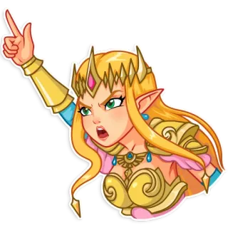 👆 Princess Zelda The Legend of Zelda принцесса, зельда, легенда, игра, указывает telegram sticker