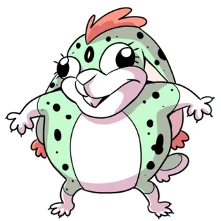 👑 cute, cartoon, sticker, fantasy creature, whimsical, monster, fun telegram sticker