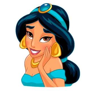 ☺️ Jasmine Aladdin Disney, Księżniczka, Kreskówka, Animowany, Postać, Dżasmina telegram sticker
