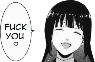 🖕 FUCK YOU Anime, Offensiv, Schimpfwort, Mädchen, Text whatsapp sticker