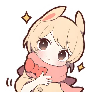 🤨 кролик, аниме, каваий, милый, чиби, стикер telegram sticker