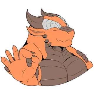 👌 dragon, furry, geste, ok telegram sticker