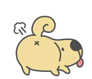 💨 chien, pet, animal, dessin animé, humour, fesses, drôle whatsapp sticker