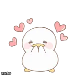 ❤️ Cartoon, Süß, Liebe, Herzen, Ente telegram sticker