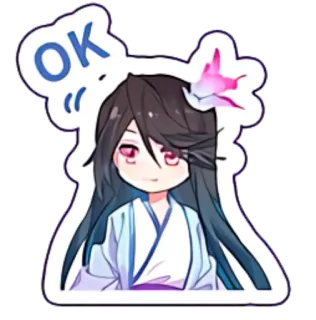 👌 OK Anime, Naklejka, Chibi, Postać, Słodkie telegram sticker