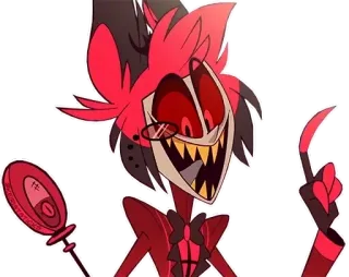 😃 Alastor Hazbin Hotel Hazbin Hotel, Аластор, мультфильм, демон, улыбающийся, персонаж telegram sticker