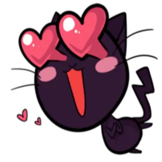 😍 แมว, หัวใจ, ความรัก, น่ารัก, การ์ตูน, ตา telegram sticker