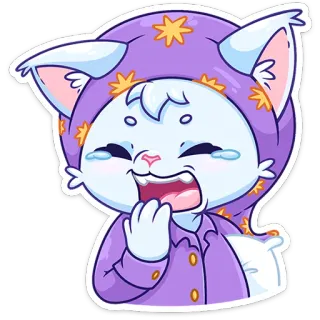 🥱 kucing, menangis, kartun, sedih, air mata, hewan, kawaii telegram sticker