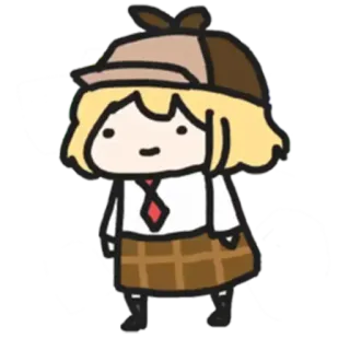 🙂 Amelia Watson amelia watson, vtuber, hololive, anime, cute, cartoon, detective whatsapp sticker