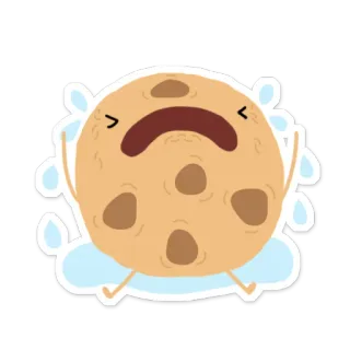 😩 cookie, pleurer, triste, dessin animé, dessert telegram sticker