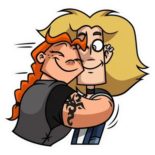 🤗 abbraccio, coppia, cartoni animati, abbracciare, amicizia telegram sticker