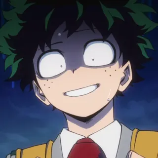 🥦 Izuku Midoriya My Hero Academia anime, My Hero Academia, Izuku Midoriya, manga, funny, worried, scared telegram sticker