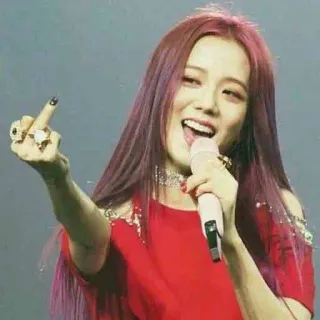 🖕 Jisoo kpop, cantor, música, celebridade, dedo do meio telegram sticker