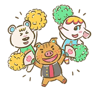 🙌 desenho animado, cheerleading, animais, fofo, fã whatsapp sticker