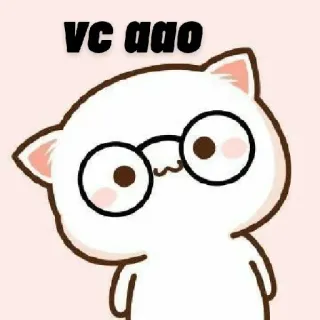☺️ vc aao gato, gafas, dibujos animados, pegatina whatsapp sticker