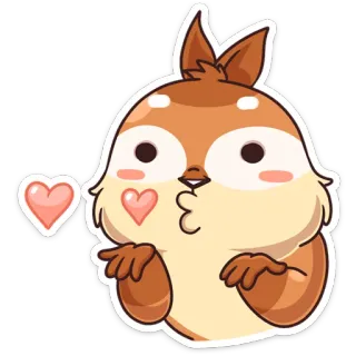 😘 Tier, süß, Liebe, Herz, Aufkleber, Cartoon telegram sticker