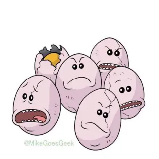 🐣 @MikeGoesGeek Ei, Cartoon, Wütend, Essen, Figuren, Lustig telegram sticker