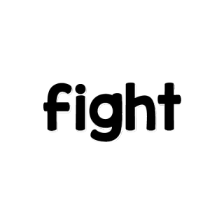 👊 fight gevecht, vechten, uitdaging, woord, typografie, grafisch, vet whatsapp sticker